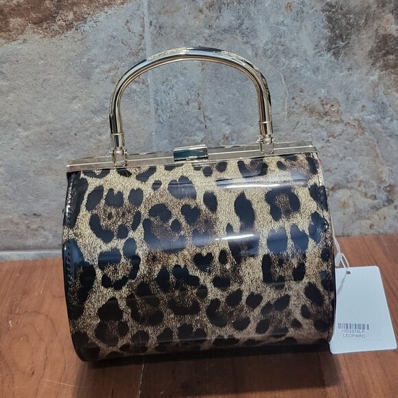 Leopard Print Round Barrel Shoulder Hand Bag - Picture 13 of 15